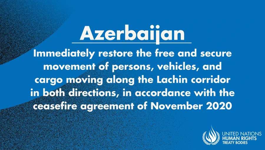 UN Experts Call On Azerbaijan To Lift The Blockade Of Lachin Corridor ...